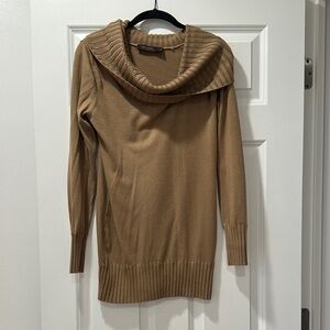 The Limited Elegant Tan Cowl Neck Sweater